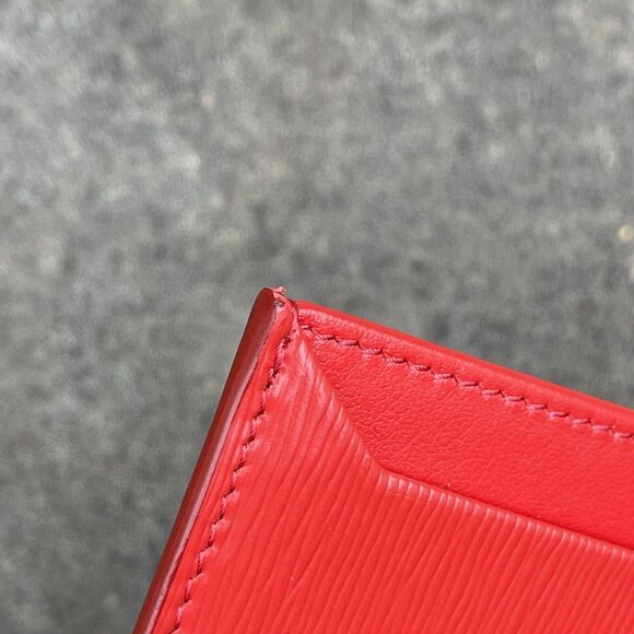 Prada Card Holder Vitello Move Red And Gold 3 Cc - Picture 7 of 11